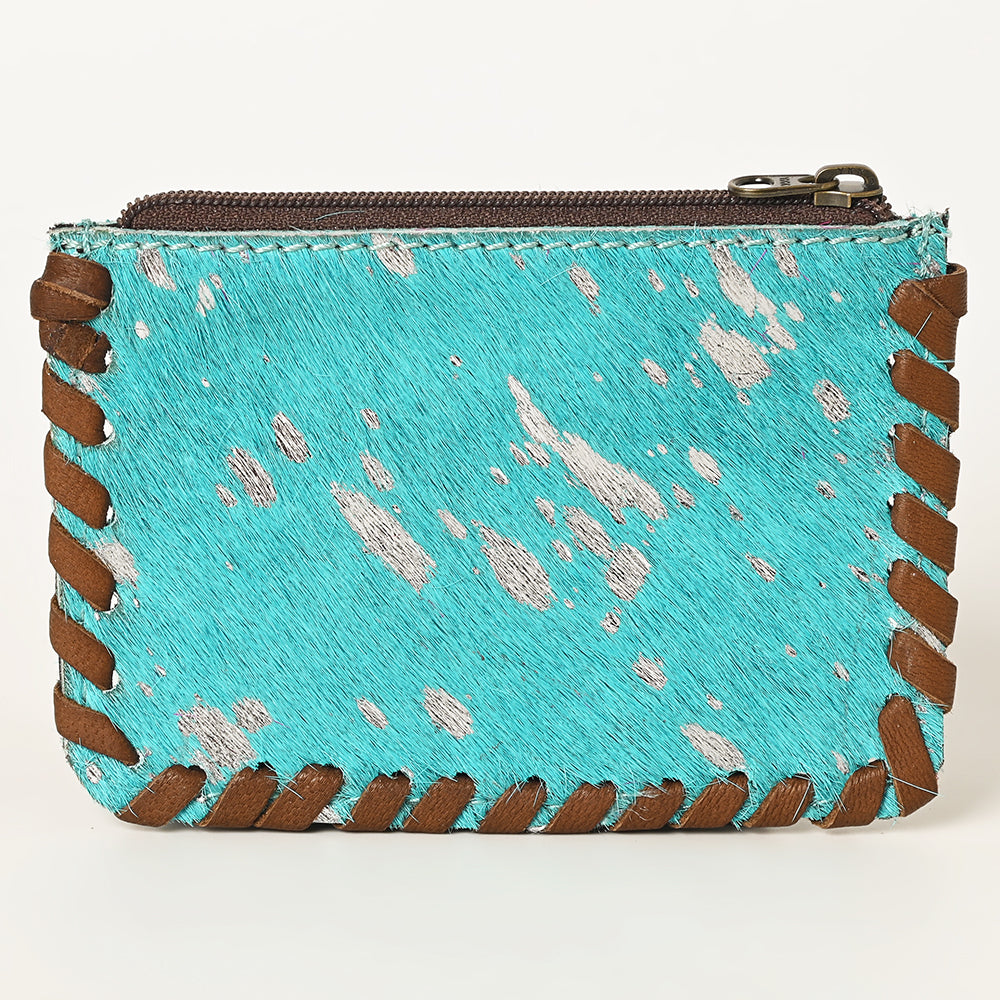 ADBG536 American Darling Handcrafted Braided Hair-On Cowhide Coin Purse Bag