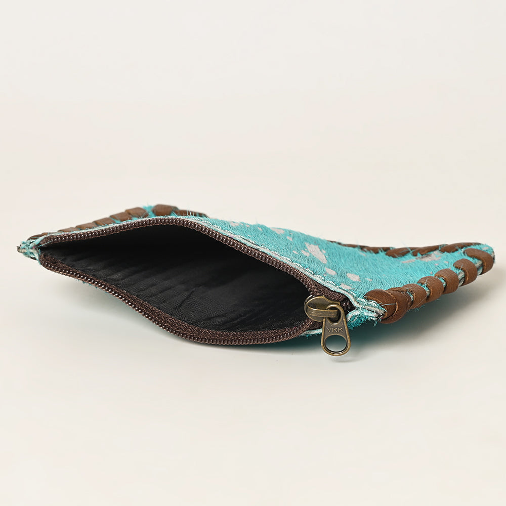 ADBG536 American Darling Handcrafted Braided Hair-On Cowhide Coin Purse Bag