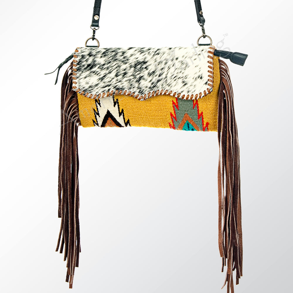 ADBG344 Southwestern Wool Wristlet Clutch with Tribal Pattern and Leather Strap