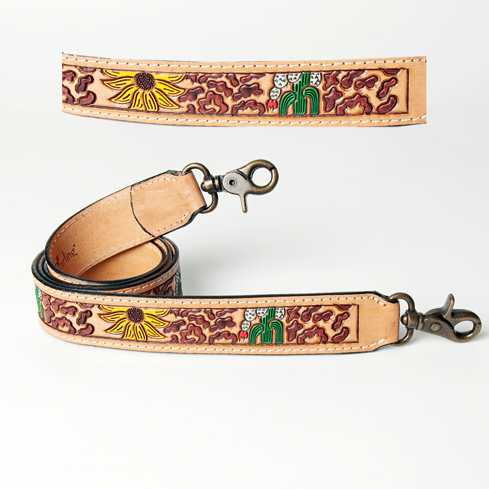 LC-ADSTF124 Hand Tooled Genuine Leather Handle Strap