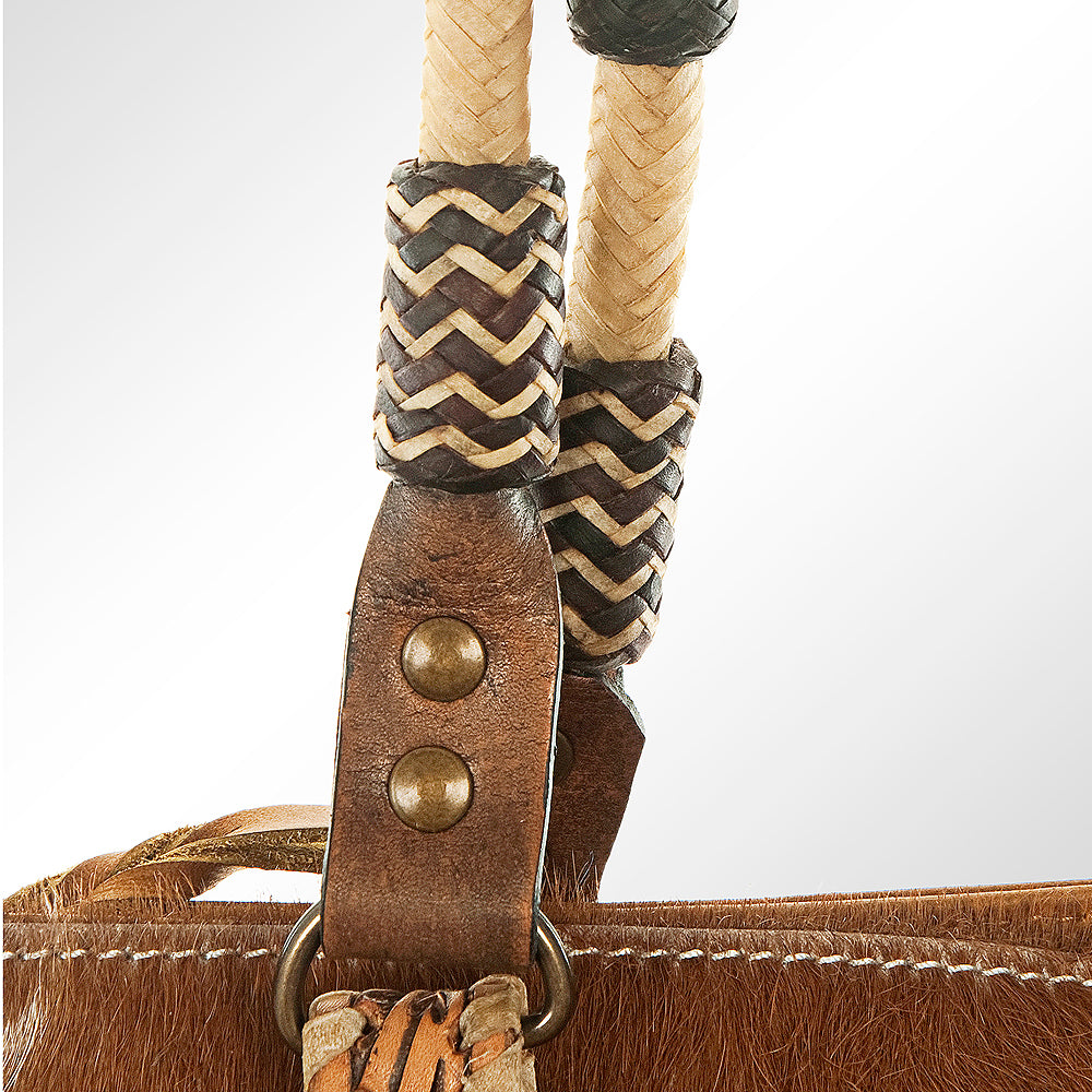 LC-ADBG541TAW Western Tote Bag with Diamond Patchwork Hair-On Hide and Leather Straps American Darling