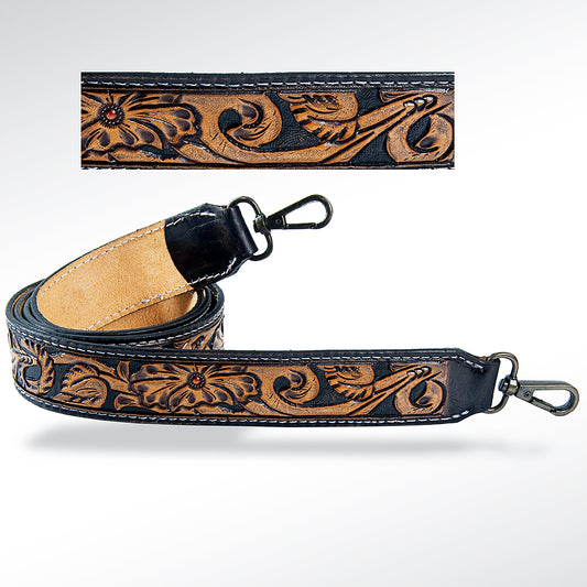 LC-ADSTF126 Hand Tooled Genuine Leather Handle Strap