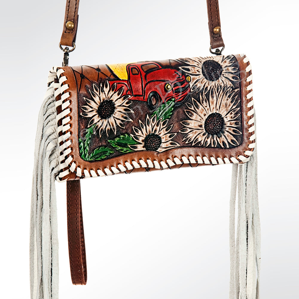 LC-ADBG584 Tooled Leather Organizer Bag Western Crossbody by American Darling