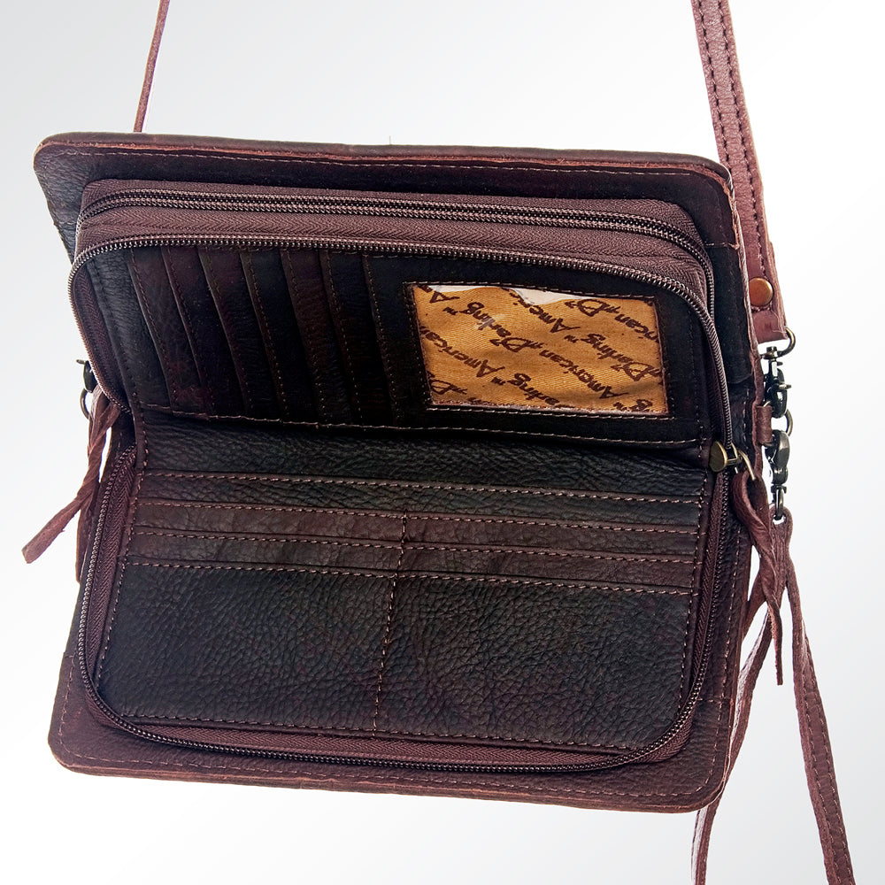 ADBG485 Southwestern Wool Organizer Bag with Leather Trim & Crossbody Strap