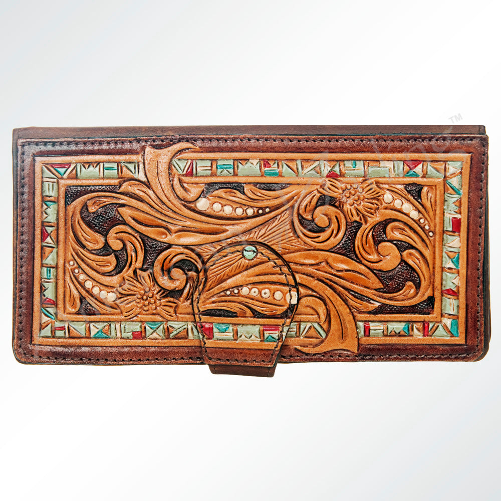 ADBGM103 Wristlet Hand Tooled Genuine Western Leather Women Bag