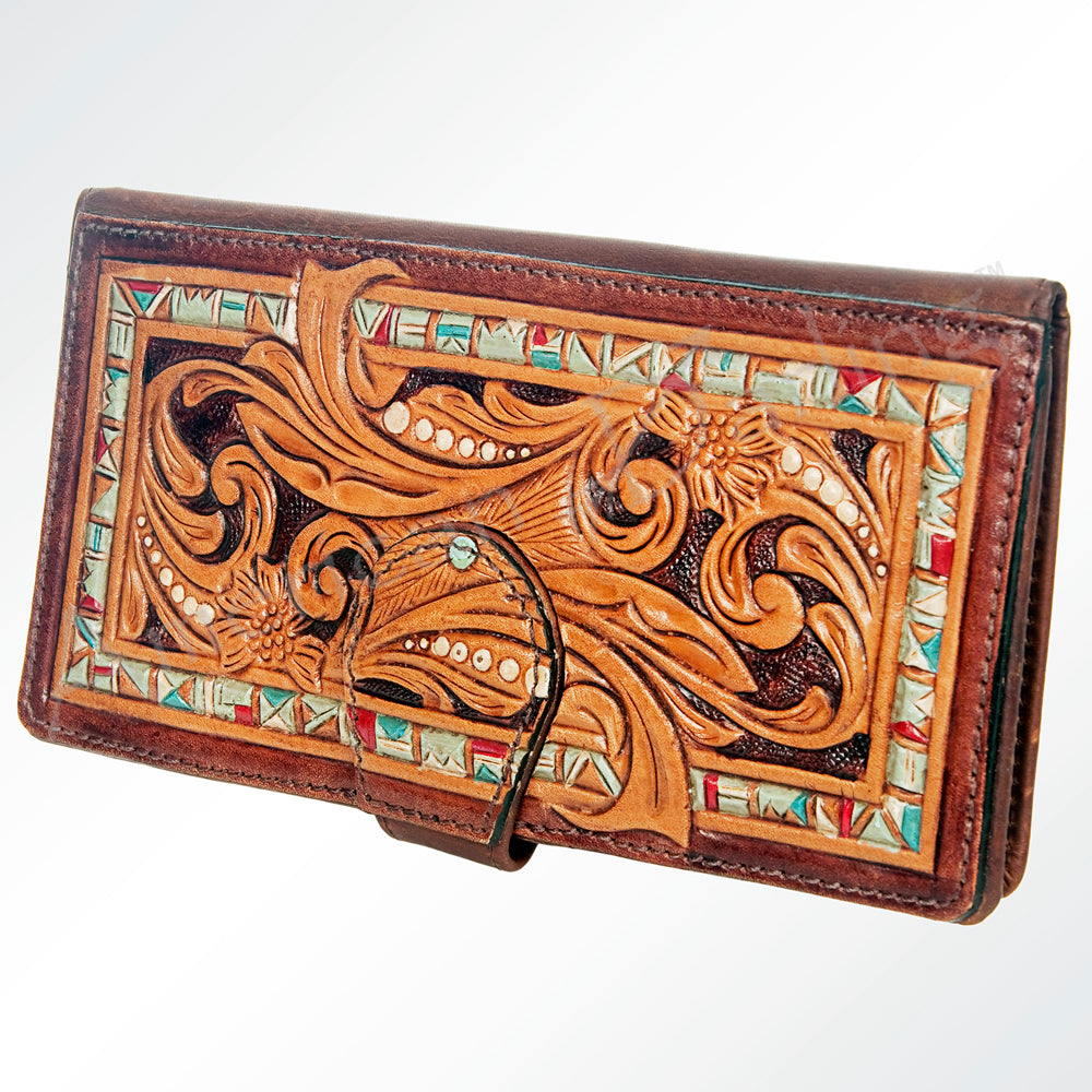 ADBGM103 Wristlet Hand Tooled Genuine Western Leather Women Bag