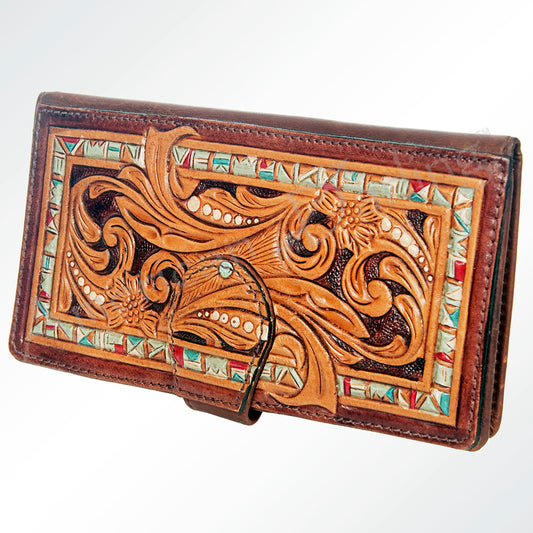 ADBGM103 Wristlet Hand Tooled Genuine Western Leather Women Bag
