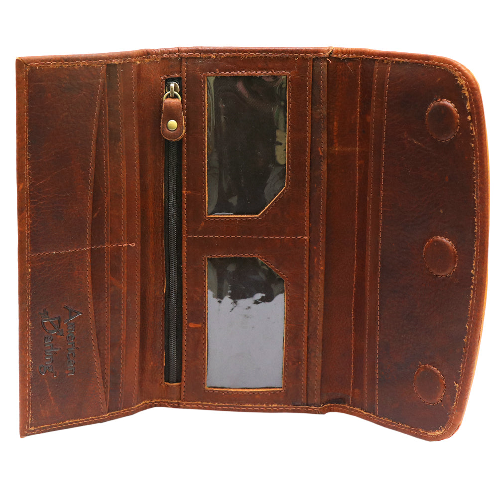 ADBGM112 Hand-Painted Leather Wallet Clutch - Western Design by American Darling