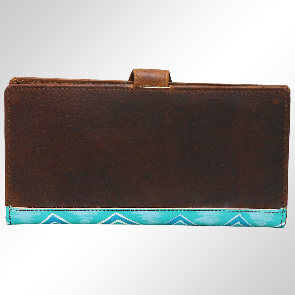 ADBGM113 Hand-Painted Leather Wallet Crossbody bag-Western Design