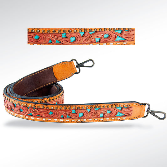 LC-ADSTF131 Hand Tooled Genuine Leather Handle Strap