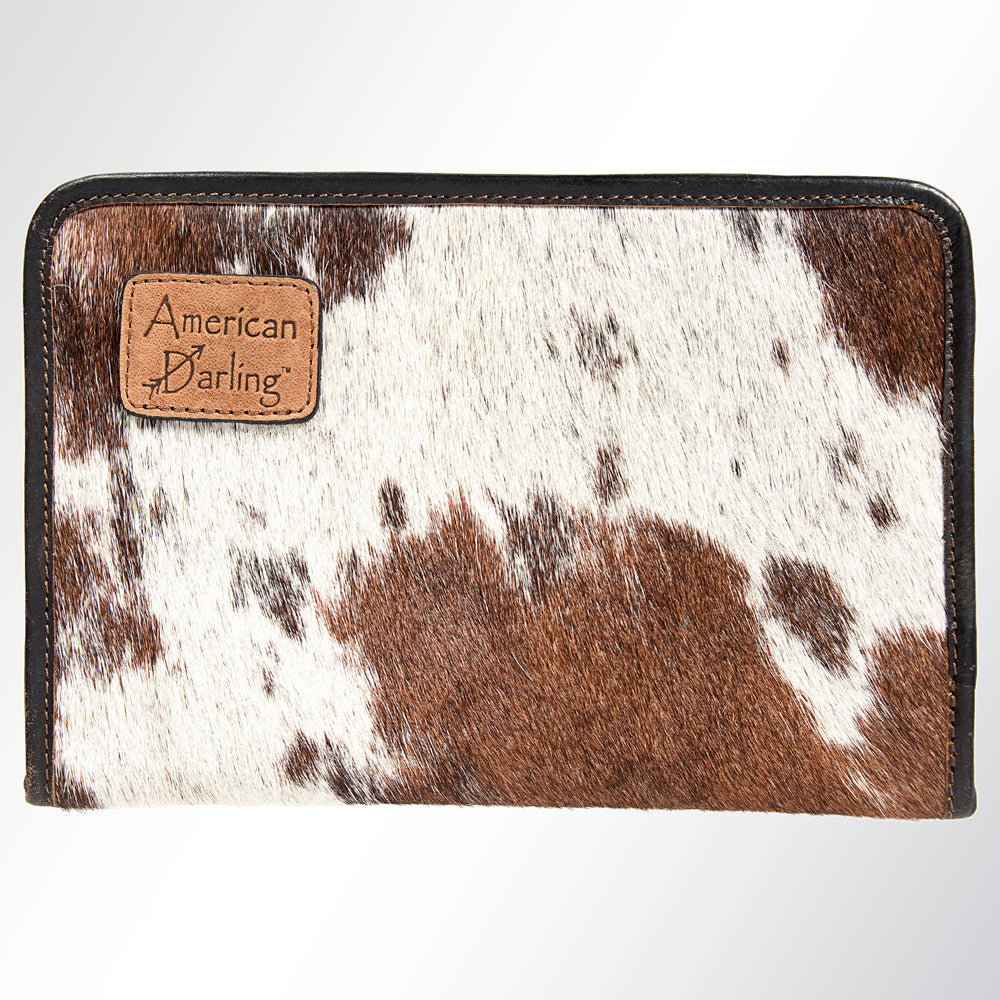 LC-ADBGI129 Hair-On Hide Western Wallet - Genuine Cowhide Zip-Around Leather Purse