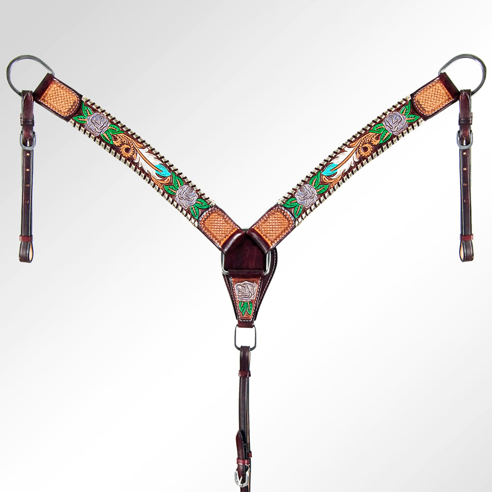 LC-ADPAF123-BC Western Leather Breast Collar