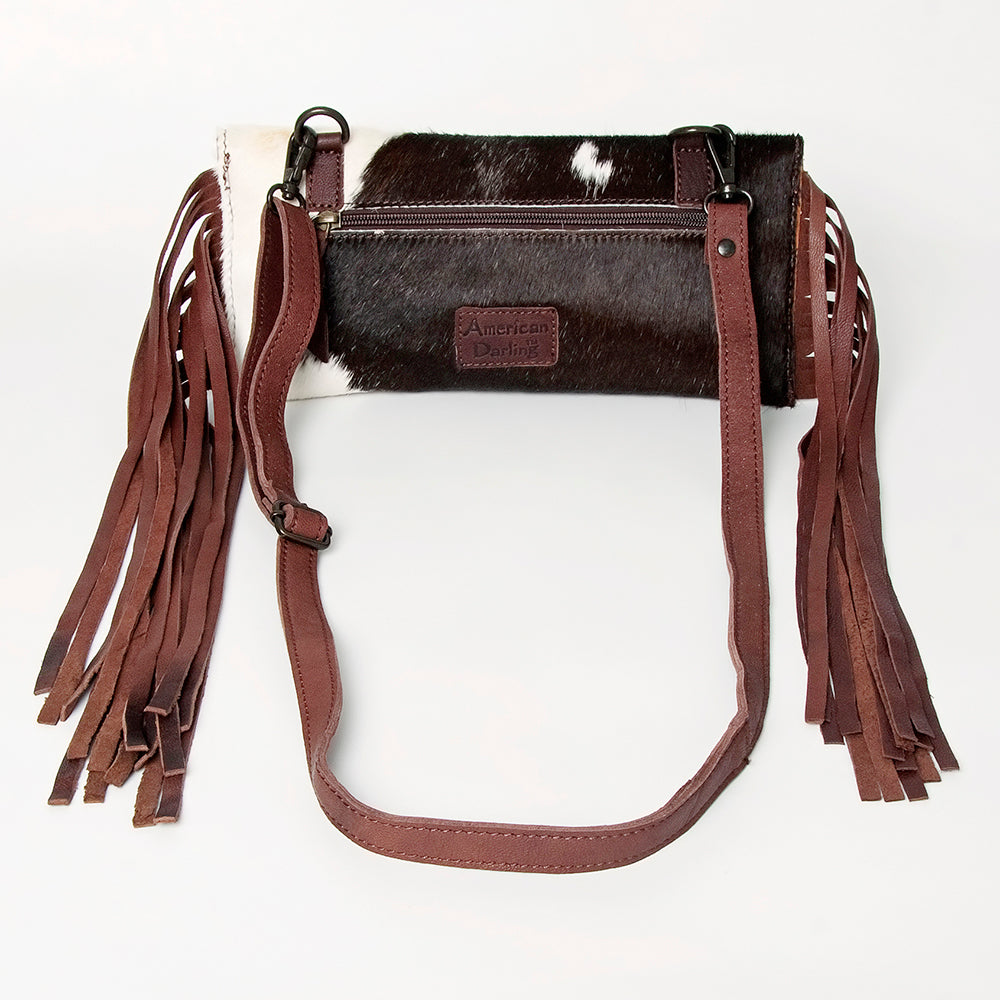 LC-ADBGZ292 Tooled Leather Wallet Crossbody with Fringe - Western Cowgirl Bag