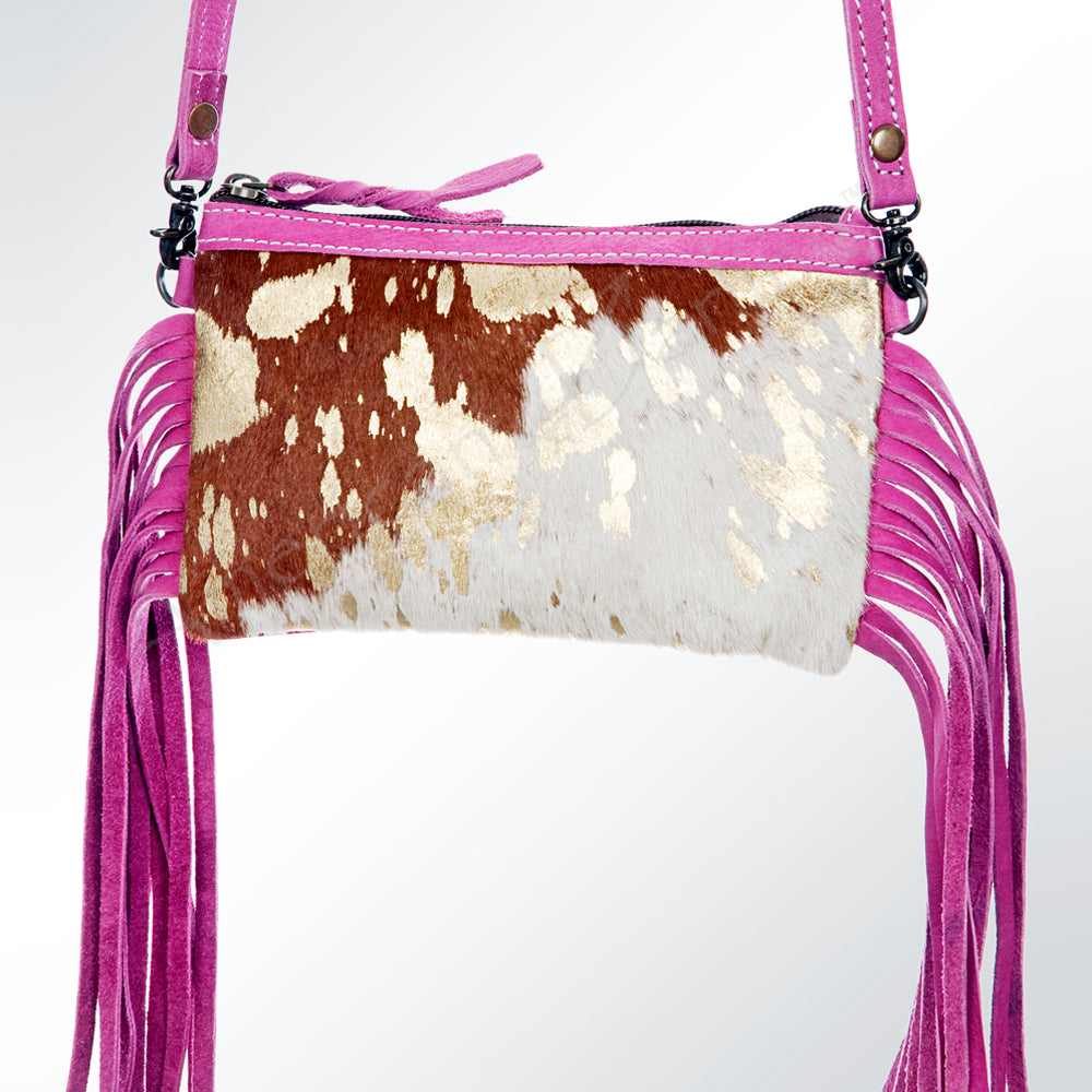 LC-ADBGS142 Hair-On Mini Crossbody - Western Leather Purse with Adjustable Strap