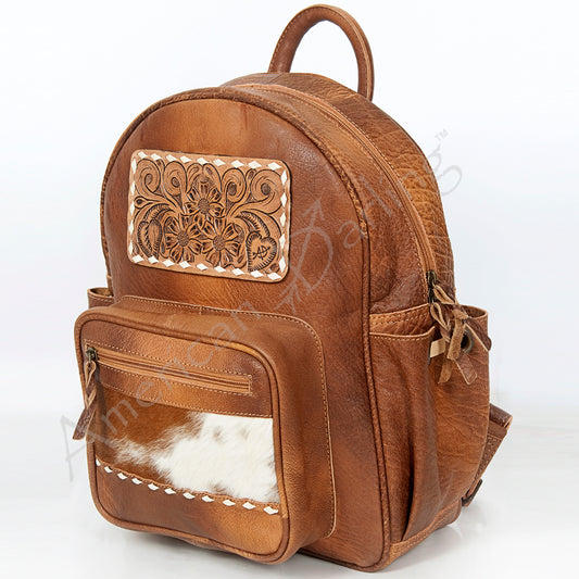 ADBG600 Backpack Hand Tooled Leather Western Cowhide Handmade Genuine Full Grain Backpack for Women