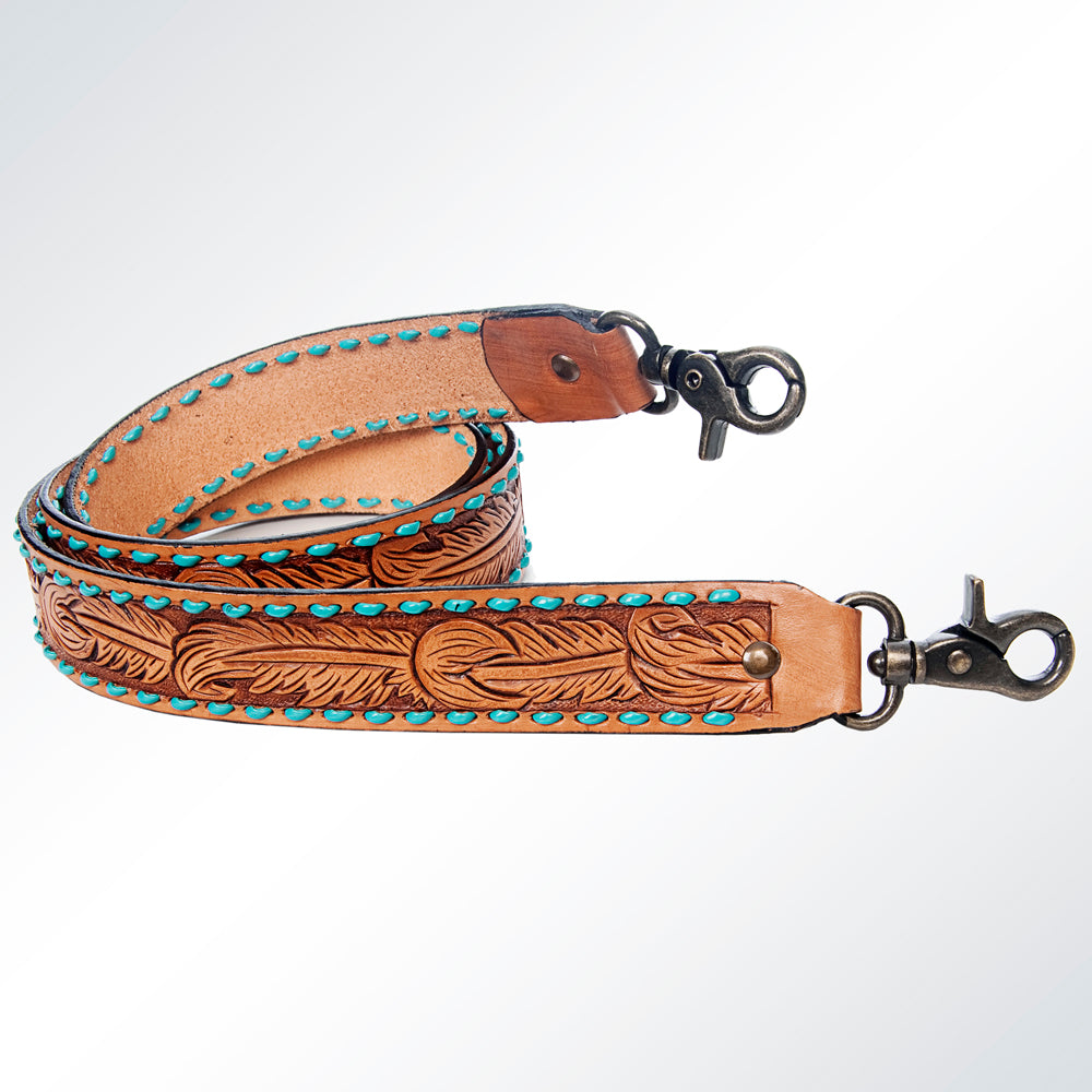 LC-ADSTF156 Hand Tooled Genuine Leather Handle Strap