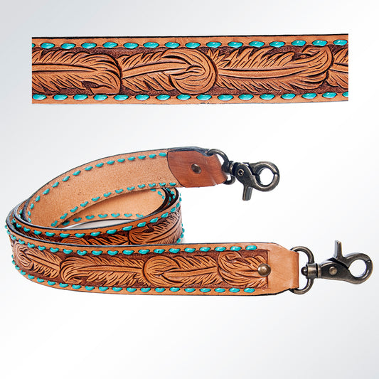 LC-ADSTF156 Hand Tooled Genuine Leather Handle Strap