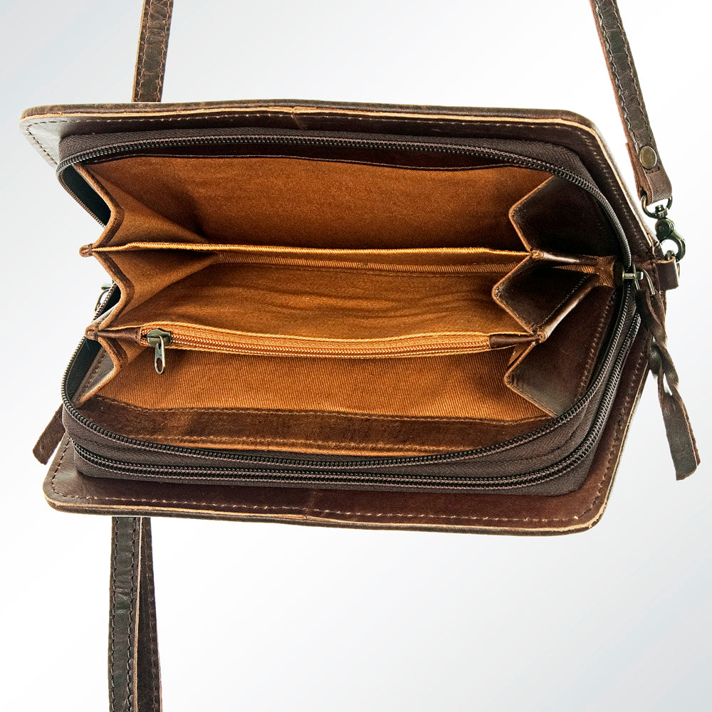 ADBG641 American Darling Hand Woven Saddle Blanket Western Leather Organiser Bag