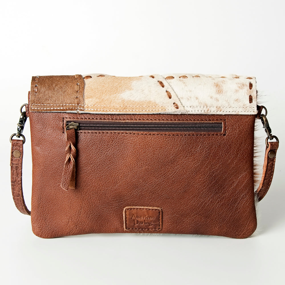 ADBG613 American Darling Turquoise Concho & Hair-On Cowhide Western Leather Envelope Bag