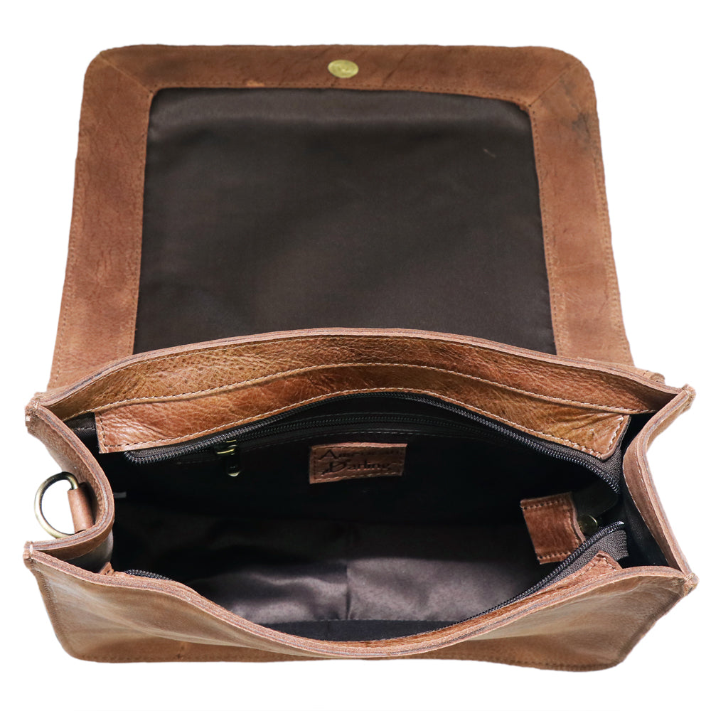 ADBGM109 Fringed Leather Western Crossbody Bag - Painted Artwork