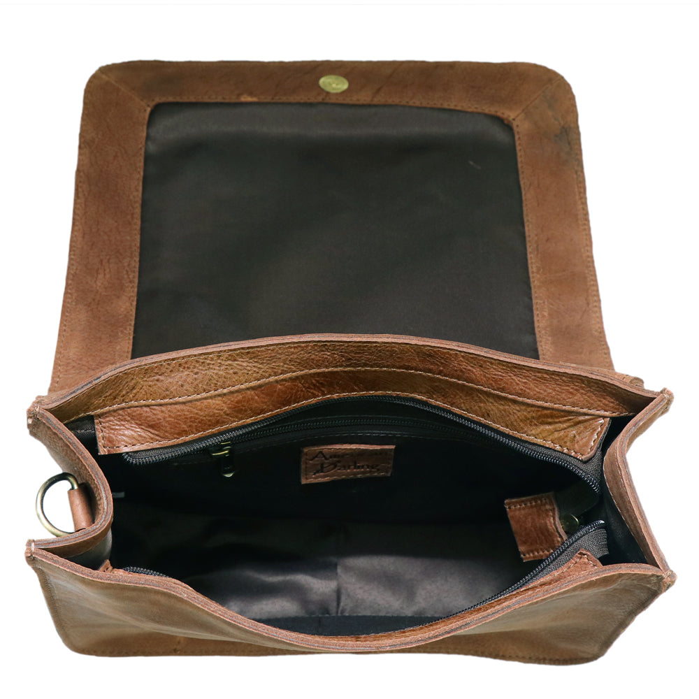 ADBGM109 Fringed Leather Western Crossbody Bag - Painted Artwork