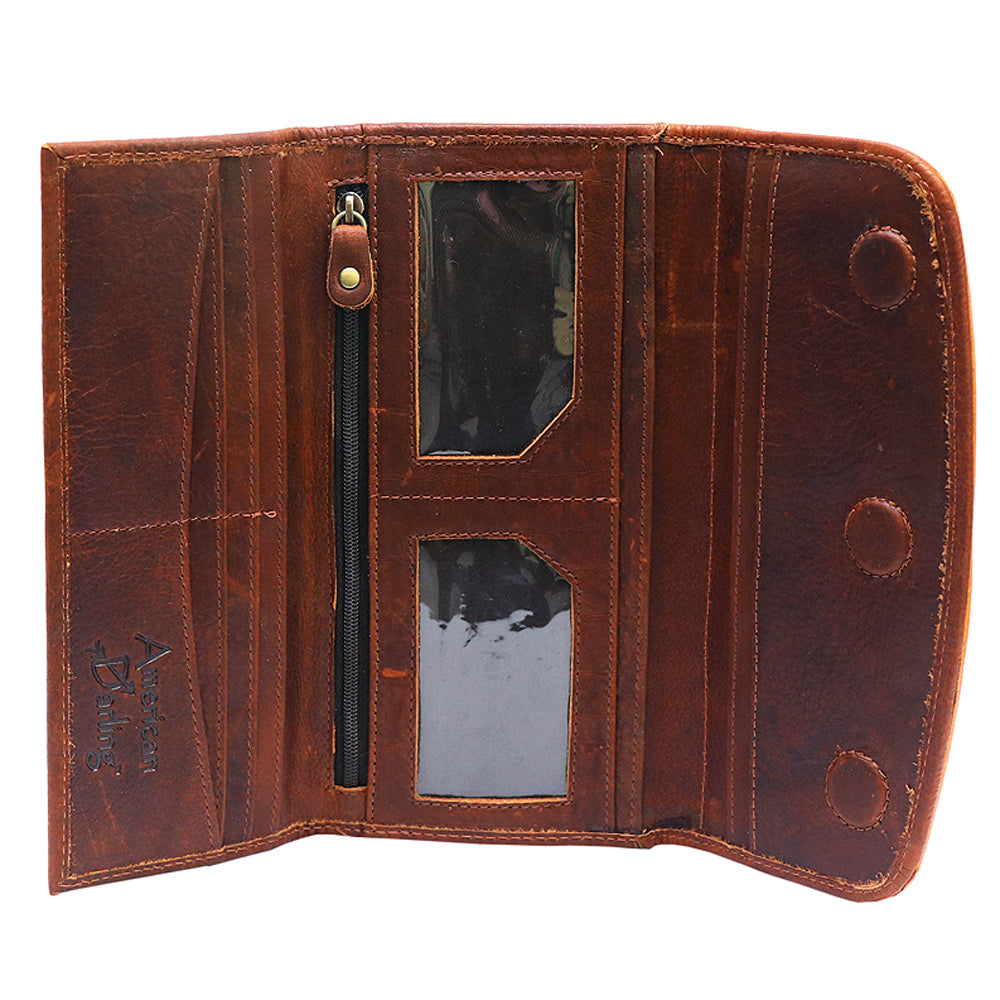 ADBGM112 Hand-Painted Leather Wallet Clutch - Western Design by American Darling