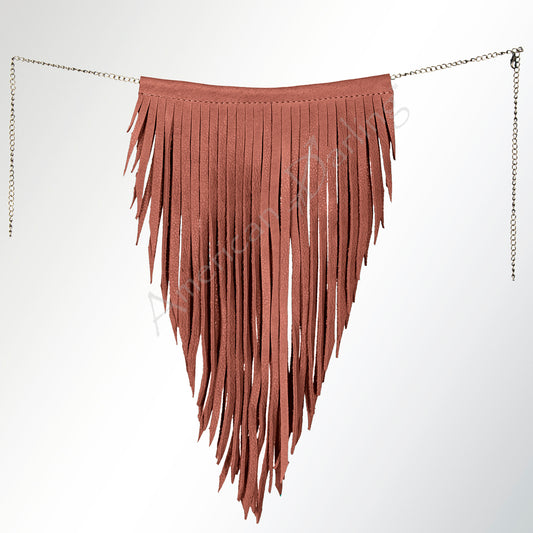 ADJW102 Western Fringe Chain Accessory - Faux Genuine suede Statement Piece