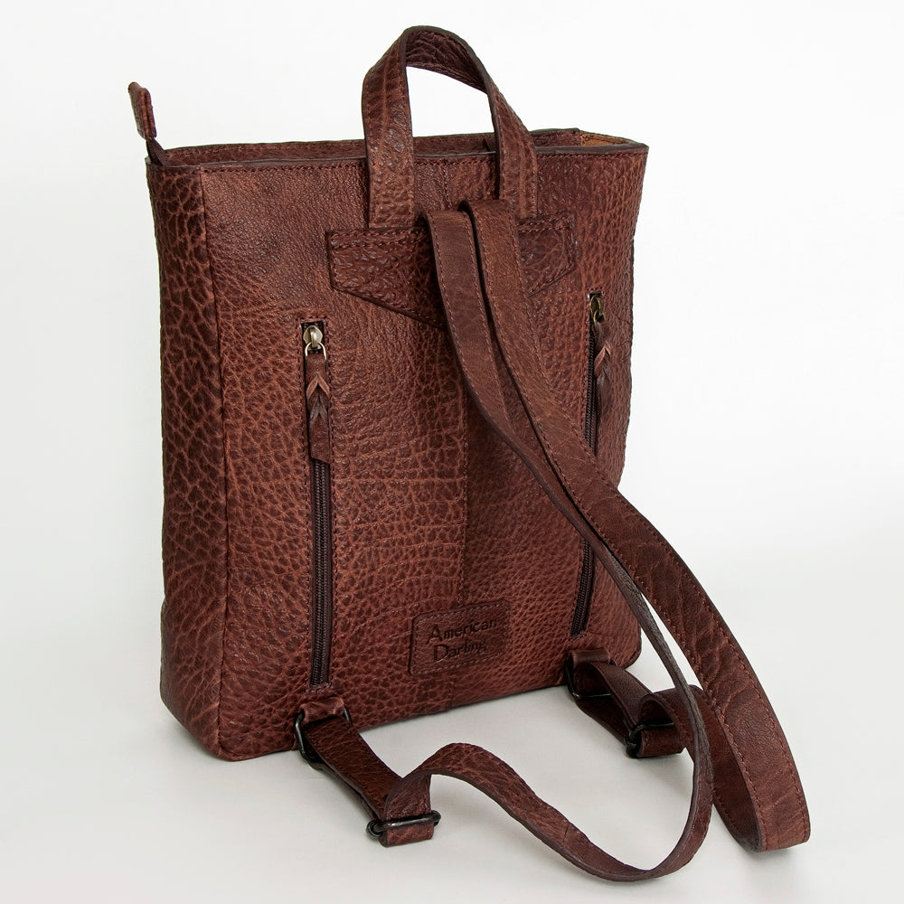 LC-ADBGZ307 Southwestern Wool & Genuine Leather Backpack - Tribal Pattern Western Daypack