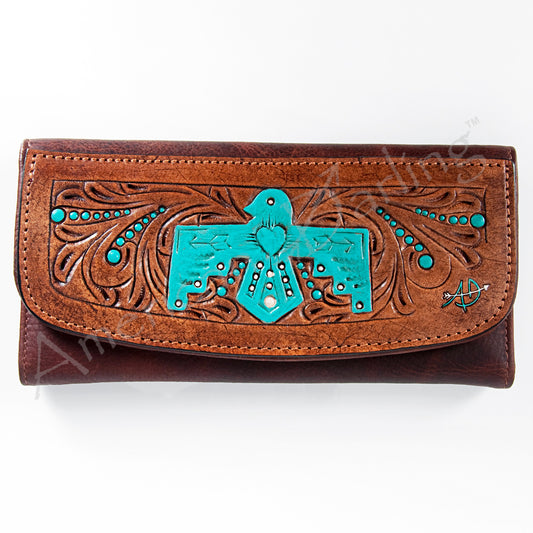 ADBGM102 Western Floral Tooled Leather Wallet - by American Darling
