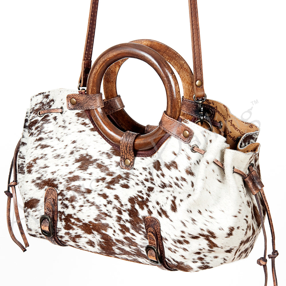 ADBG618 American Darling Hair-On Cowhide Western Leather Tote Bag with Drawstring