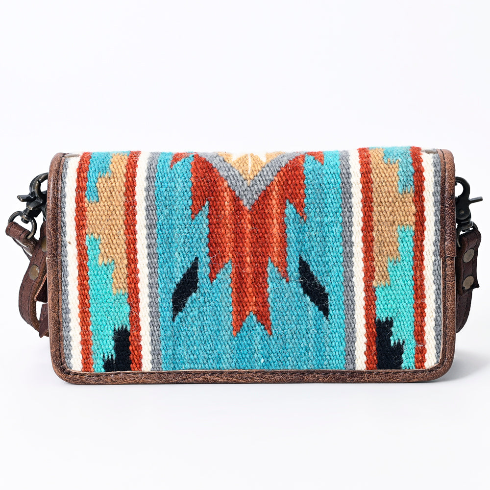 ADBG485 Southwestern Wool Organizer Bag with Leather Trim & Crossbody Strap