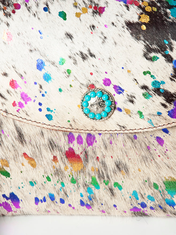 LC-ADBGZ321 Envelope Hair-On Genuine Western Leather Women Bag