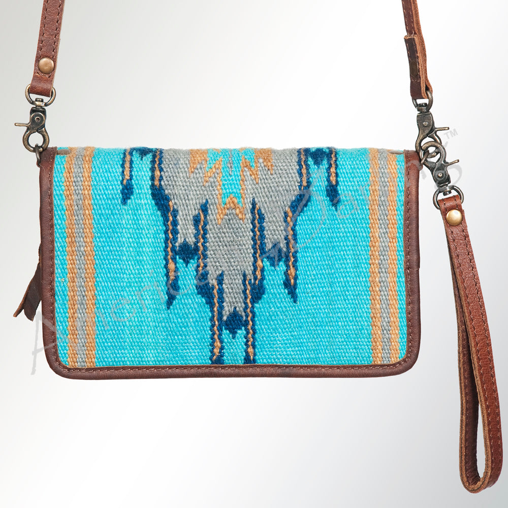 ADBG485 Southwestern Wool Organiser bag with Leather Trim