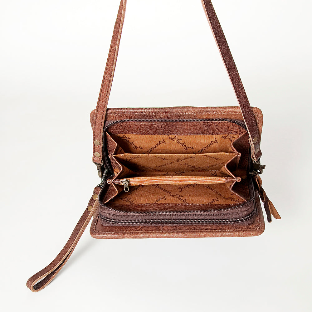 ADBG485 Southwestern Wool Organiser bag with Leather Trim