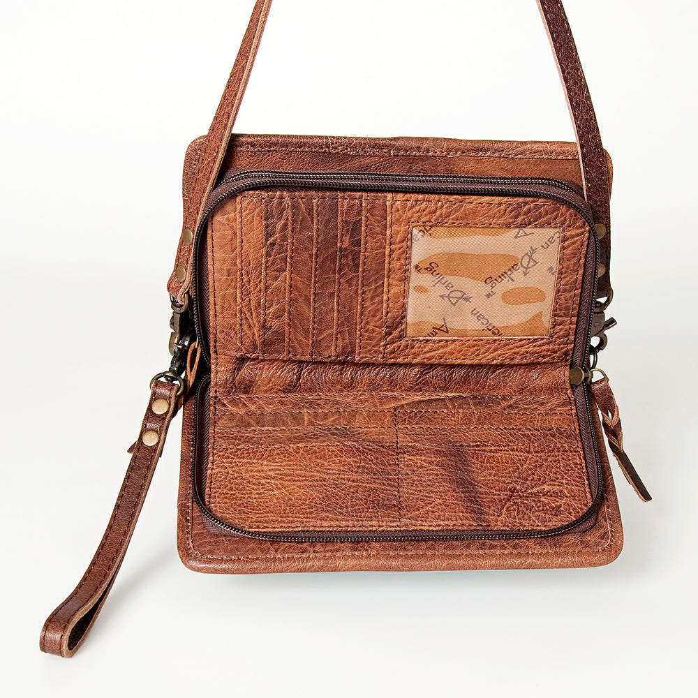 ADBG485 Southwestern Wool Organiser bag with Leather Trim