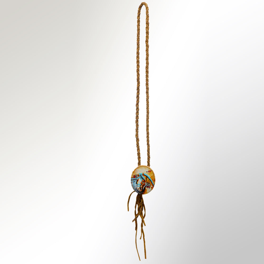 LC-ADJWM101D Braided Genuine Leather Jewelry Necklace