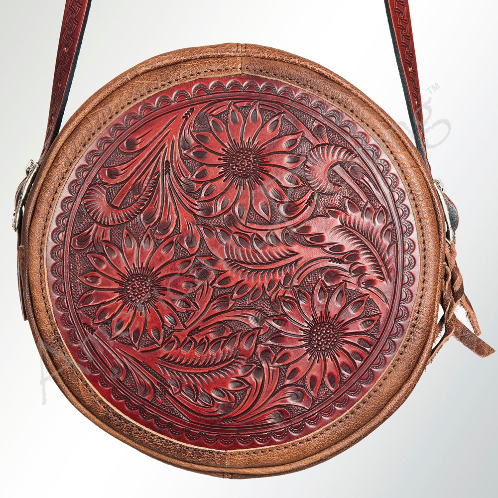 ADBGK115 Canteen Hand Tooled Genuine Leather Women Bag Western Handbag Purse