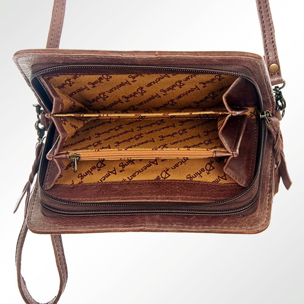 ADBG485 Southwestern Wool Organizer Bag with Leather Trim & Crossbody Strap