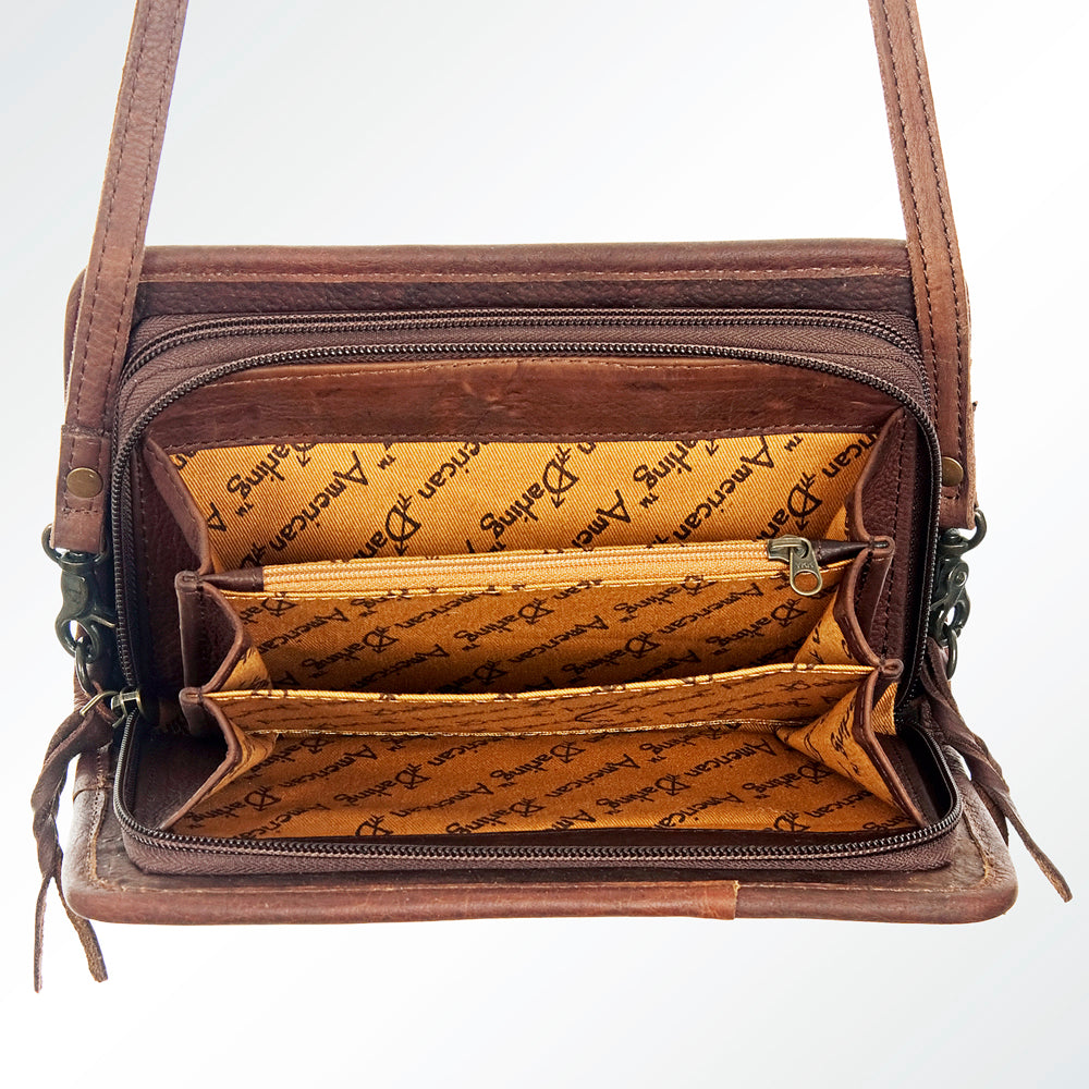ADBG485 Southwestern Wool Organizer Bag with Leather Trim & Crossbody Strap