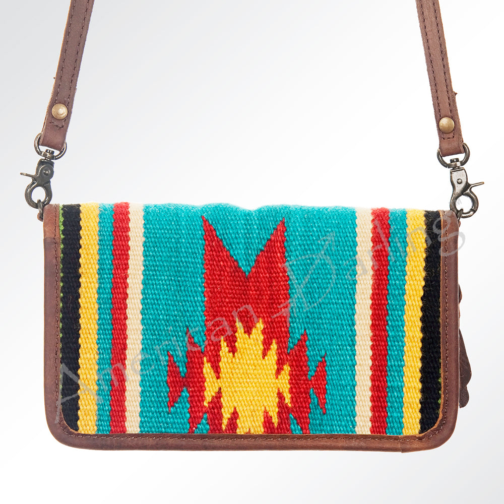 ADBG485 Southwestern Pattern Leather Crossbody Bag with Adjustable Strap