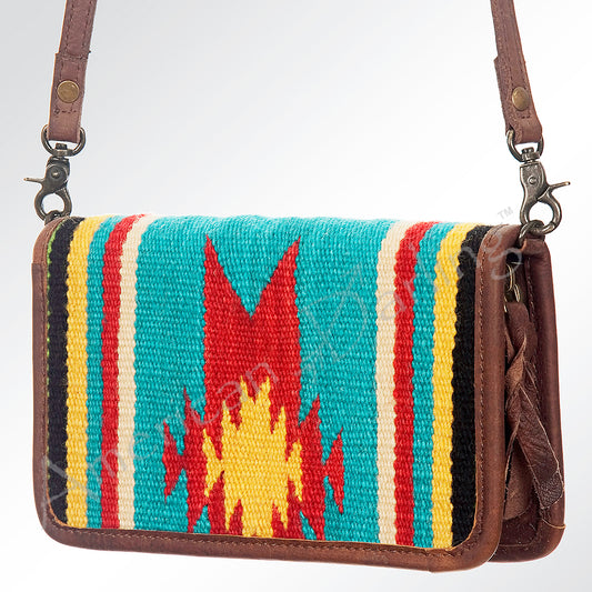 ADBG485 Southwestern Pattern Leather Crossbody Bag with Adjustable Strap