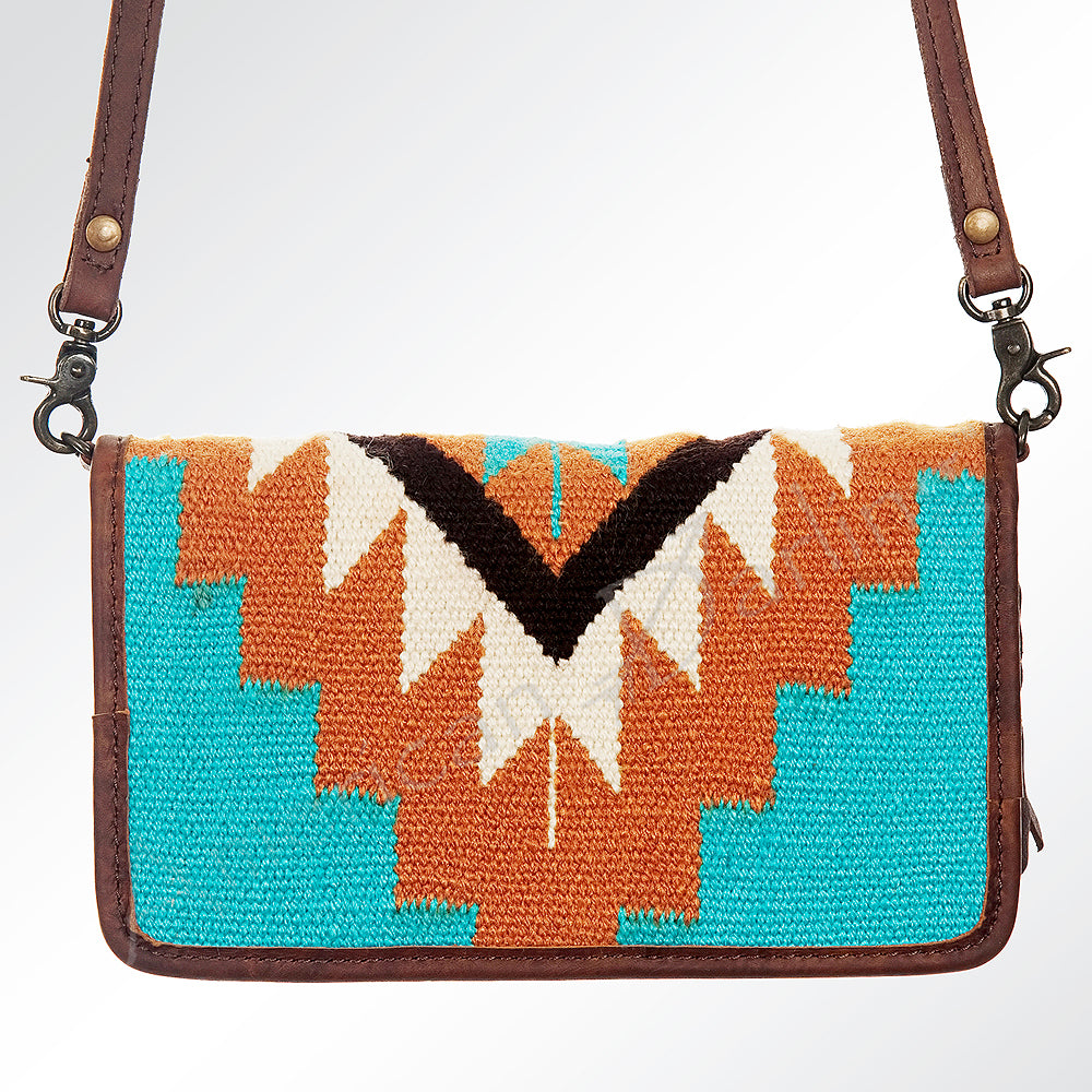 ADBG485 Southwestern Pattern Leather Crossbody Bag with Adjustable Strap