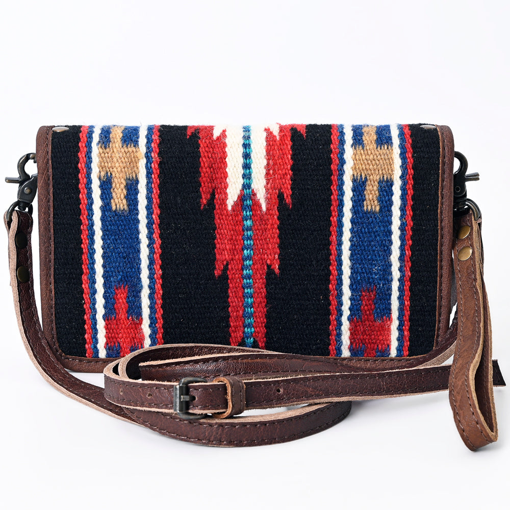 ADBG485 Southwestern Pattern Leather Crossbody Bag with Adjustable Strap