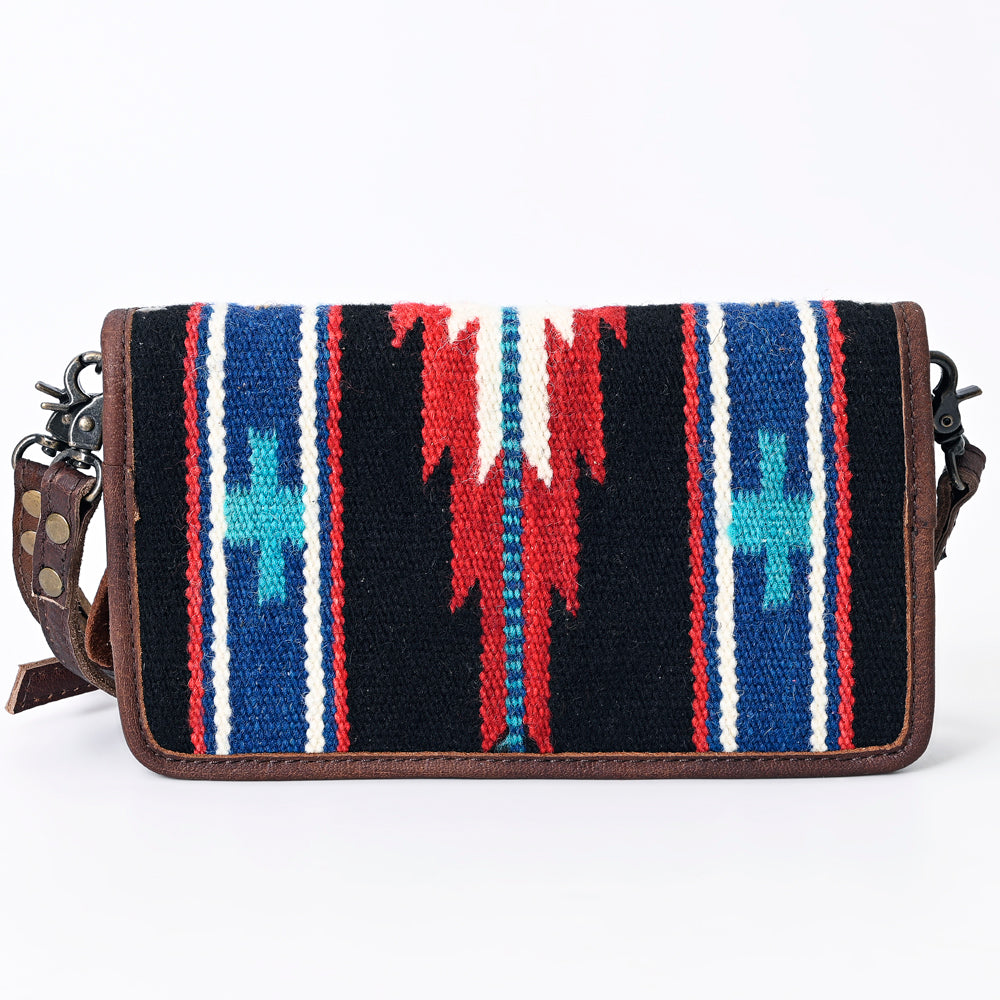 ADBG485 Southwestern Pattern Leather Crossbody Bag with Adjustable Strap