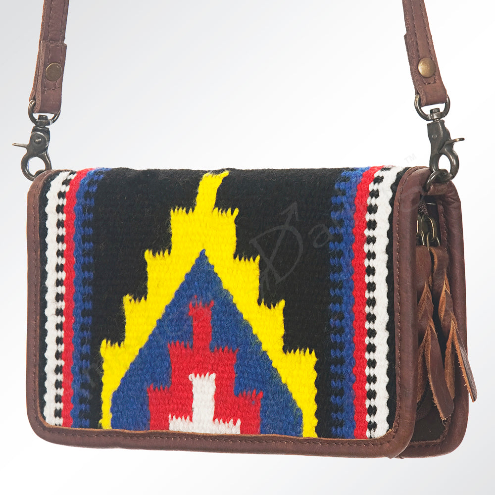 ADBG485 Southwestern Pattern Leather Crossbody Bag with Adjustable Strap