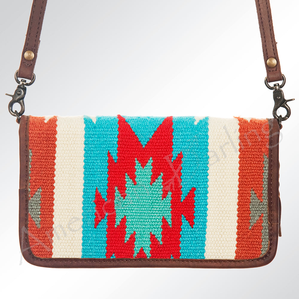 ADBG485 Southwestern Pattern Leather Crossbody Bag with Adjustable Strap
