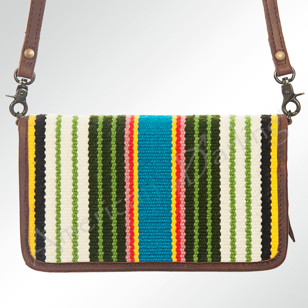 ADBG485 Southwestern Pattern Leather Crossbody Bag with Adjustable Strap