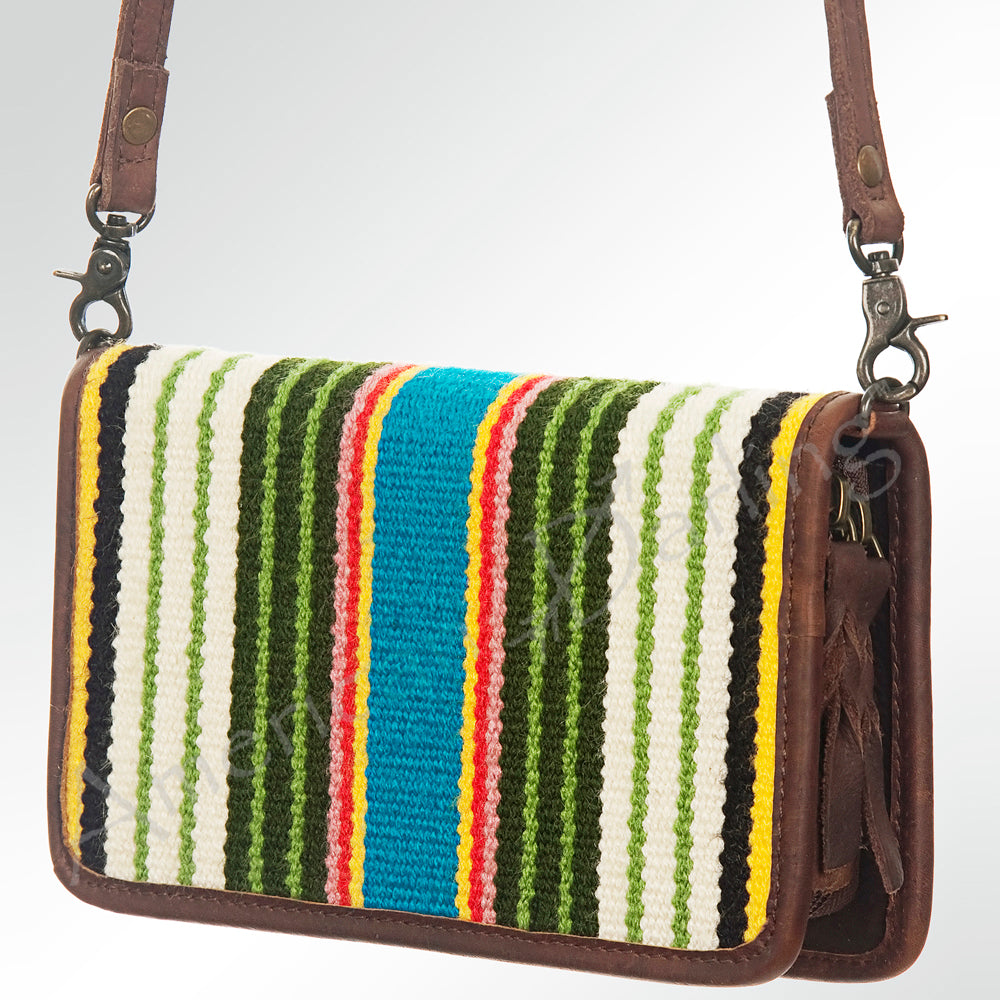 ADBG485 Southwestern Pattern Leather Crossbody Bag with Adjustable Strap