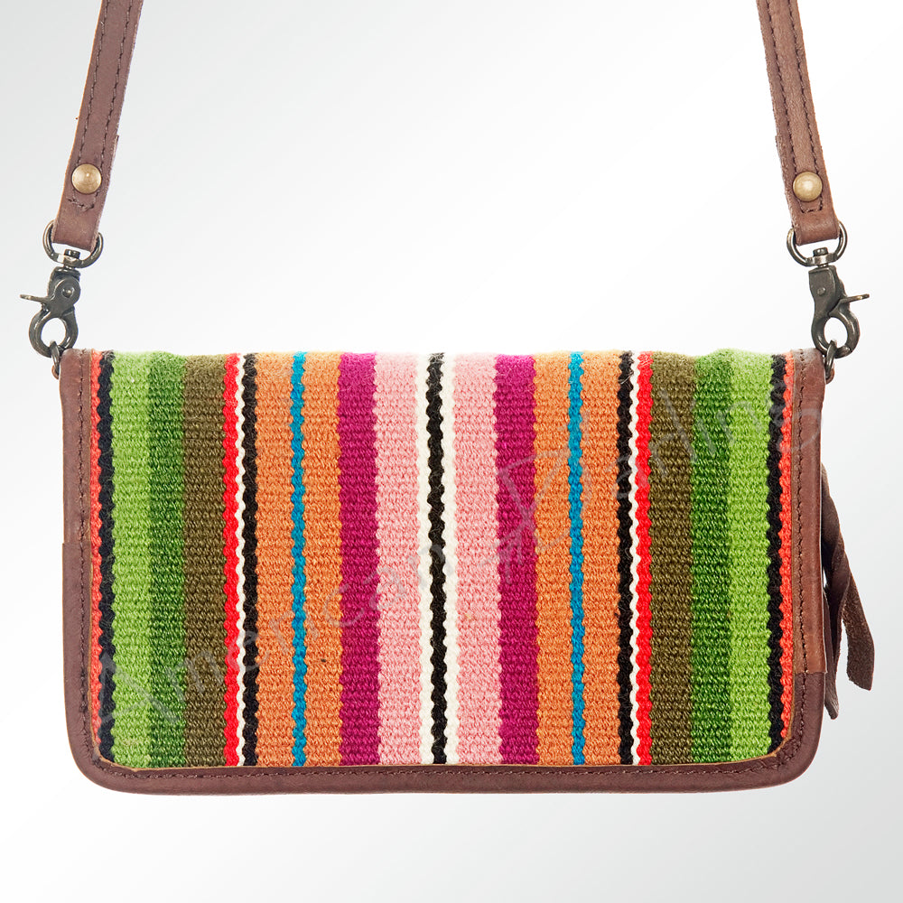 ADBG485 Southwestern Pattern Leather Crossbody Bag with Adjustable Strap