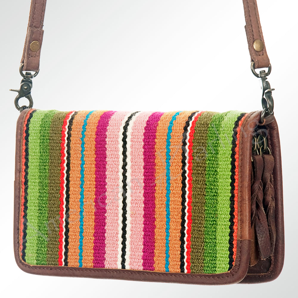 ADBG485 Southwestern Pattern Leather Crossbody Bag with Adjustable Strap